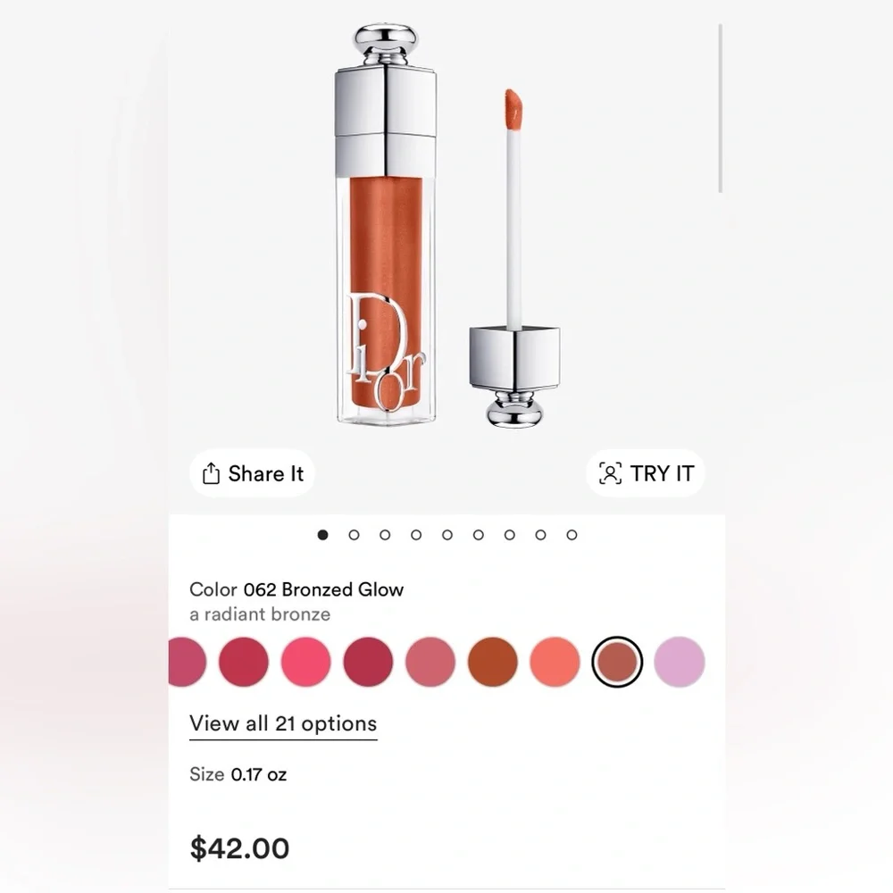 New Dior Addict Lip Maximizer in Shade 062 Bronze Glow (No Box)